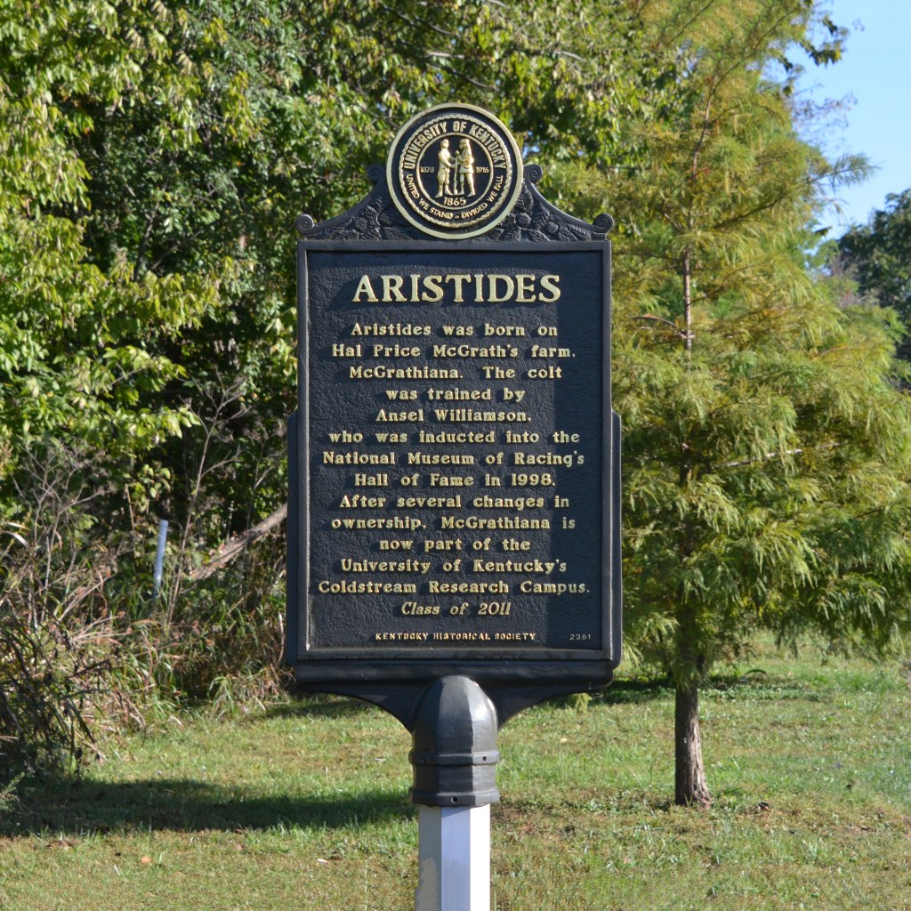 Kentucky historical marker No. 2381 for Aristides, front side