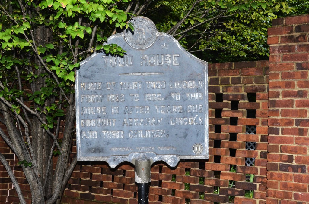 Marker #11, the earlier Todd House marker, at the Mary Todd Lincoln House