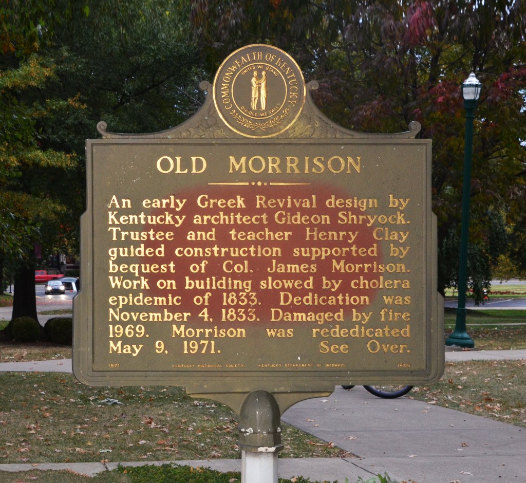 Old Morrison historical marker, front side