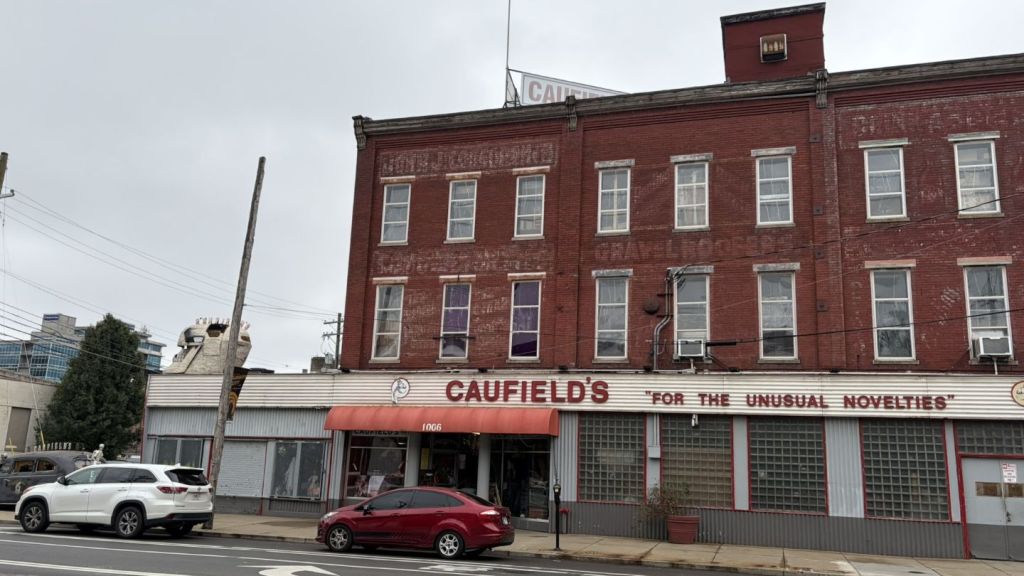 Caufield’s costume and novelty store on West Main Street in Louisville, across the street from the marker